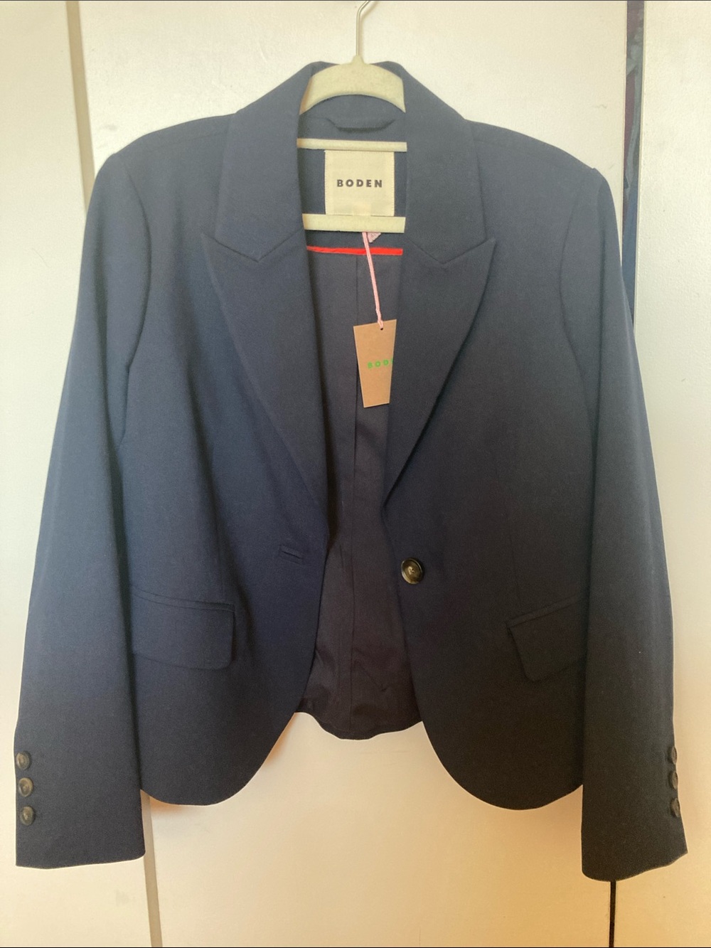Boden Navy Single-Button Tailored Blazer